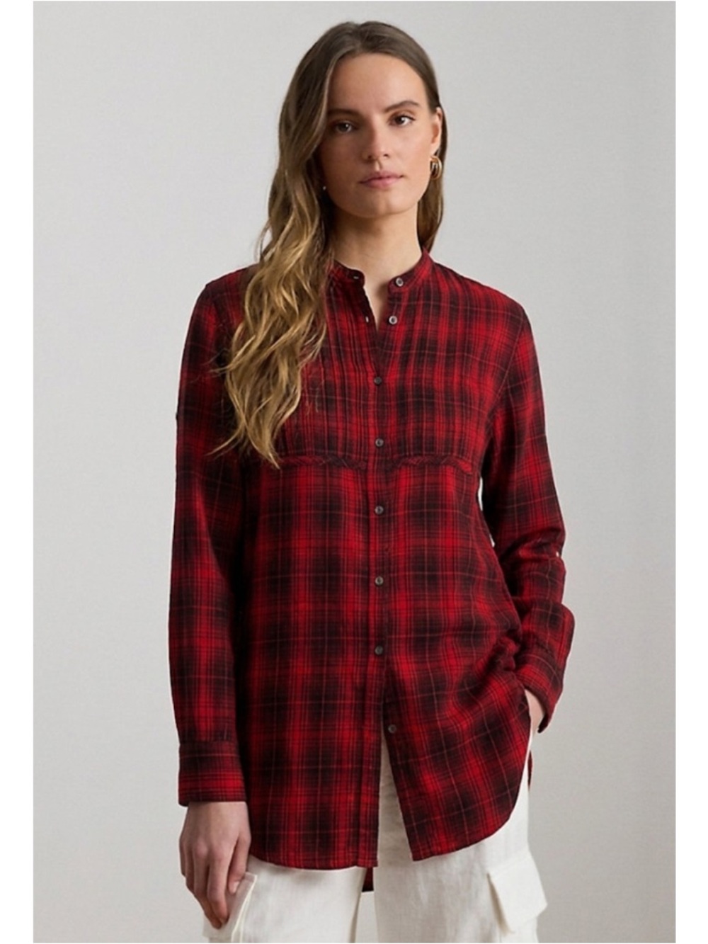 Denim & Supply Ralph Lauren Plaid Button Front Tunic Size M
